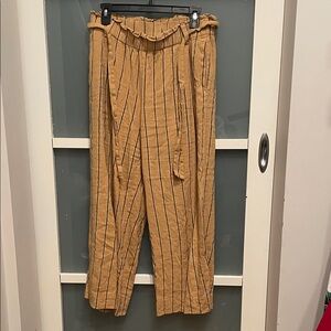 J. Jill Striped Tan Pants, Linen pants, size M Tall, GUC